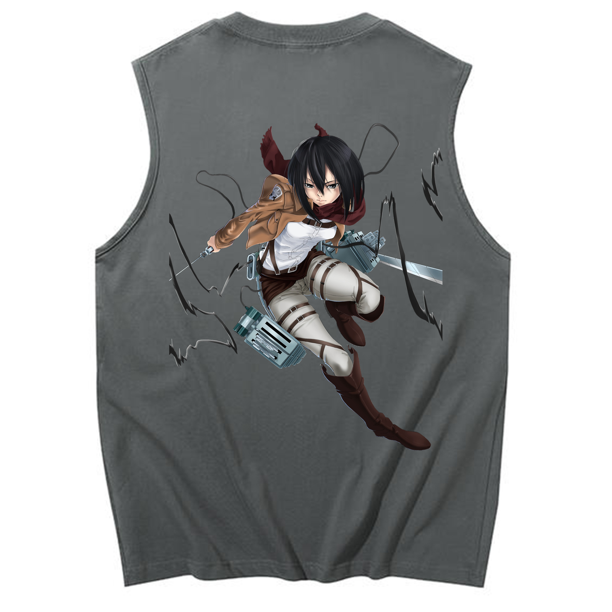 （画像用） 進撃の巨人 ミカサ·アッカーマン Attack on Titan Mikasa Ackerman コットン100％タンクトップ（背面プリント）